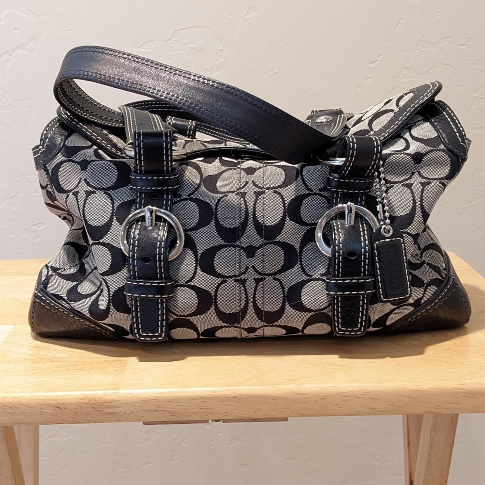 Coach Chelsea Signature black and grey satchel